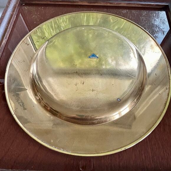 Vintage Solid Brass Charger Plate Decorative serving plate Home Accent - Picture 4 of 7